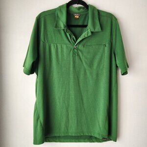 Eddie Bauer Green Short Sleeve Polo Shirt Performance Wear Wicking Men's Tall L